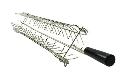 £36.99 • Buy Stainless Steel BBQ Fish Rotisserie Basket Clamp Holder For Cypriot Greek