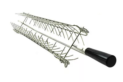 Stainless Steel BBQ Fish Rotisserie Basket Clamp Holder For Cypriot Greek • £36.99