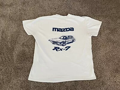 Vintage Mazda RX-7 Club Of America T-shirt Sa22C Size L FB FC3S FD3S Distressed • $40