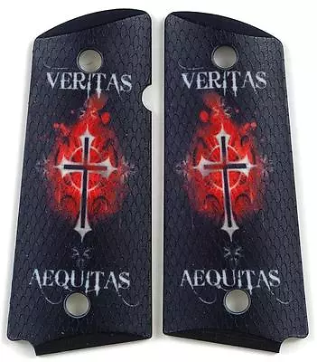 Veritas Aequitas Boondock Saints Custom Compact Officer 1911 Grips • $74.99