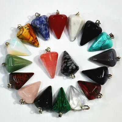 12pcs Wholesale Mixed Natural Stone Pyramis Shape Pendants Semi-precious • $14.55