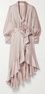 $350 • Buy Zimmerman Silk Wrap Midi Dress Rose Size 3 UK 14