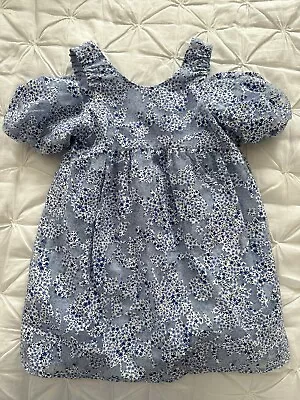 Zara Kids Dress 3-4 Years Blue Floral RRP £27.99 • £11