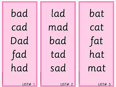 PINK SERIES | Montessori Activity - Word List | Educational Material | • $12.25