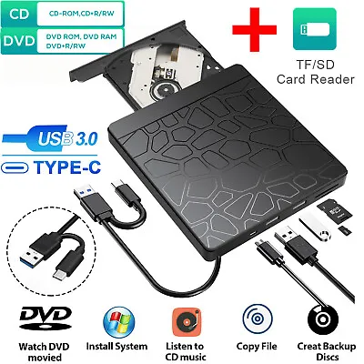 £21.99 • Buy Slim External USB 3.0 DVD CD RW Writer Drive Burner Reader Player For Laptop PC