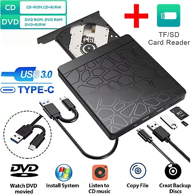 £14.99 • Buy Slim External USB 3.0 DVD CD RW Writer Drive Burner Reader Player For Laptop PC