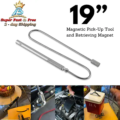 Magnetic Pick Up Tool Telescoping Long Retrieving Bendable Magnet 19 Inches NEW • $19.90