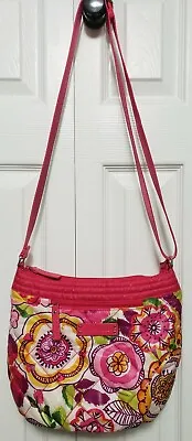 Vera Bradley Crossbody Bag Puffy Nylon Quilted Floral Clementine Pattern • $16.99
