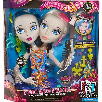 Monster High Peri And Pearl Serpentine Styling Head 2 Headed Doll 30+ Pc Set NEW • $39.95