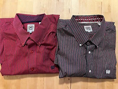 LOT OF 2 Cinch Long Sleeve 100% Cotton Button Down Western Shirts Mens Size XL • $29.99