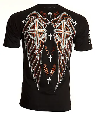 Archaic By Affliction Men's T-Shirt Faith Regained Wings Cross Biker • $24.95