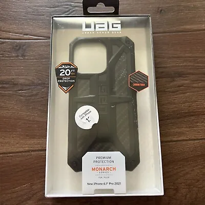 $23.12 • Buy UAG Monarch Series Case For IPhone 13 PRO (6.1”) LARGE CAMERA Carbon Fiber NEW!