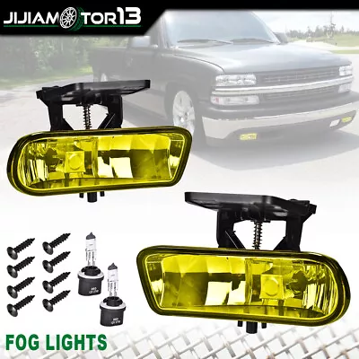 Yellow Bumper Fog Lights Driving Lamps Fit For 2000-2006 Chevy Suburban Tahoe • $20.02