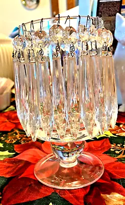 VINTAGE Lot Of 4 Clear Crystal Glass Icicle Chandelier Replacement Drop Prisms  • $15.95