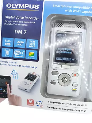Olympus DM-7 Digital Voice Recorder Dictaphone Dictation Handheld WiFi MP3 WMA • £129.99