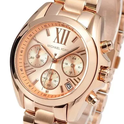 Michael Kors MK5799 Bradshaw Chronograph Rose Gold Stainless Steel Women's Watch • $82.64