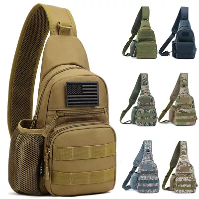 Tactical Sling Bag Military MOLLE Crossbody Pack Chest Shoulder Backpack Pouch • $14.99