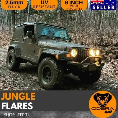 Pocket Style Flares Suit Jeep TJ 96-06 Black Jungle Guard Fenders Tough 6 Inches • $319