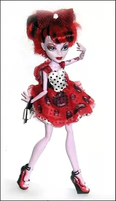 OPERETTA Monster High Doll DOT DEAD GORGEOUS 2012 Purse Shoes Dress Rockabilly • $35