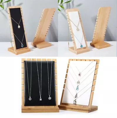 Bamboo Necklace Display Stand Jewellery Bracelet Holder Organizer Rack Gift UK • £11.99