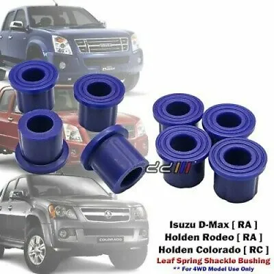 $28.10 • Buy NEW 8x Poly Rear Spring Shackle Bushing For Holden Rodeo RA Colorado RC 4x4 4WD