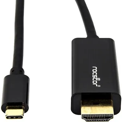 Rocstor 6Ft USB-C To HDMI Male To Male 4K Cable Supports Up To 4K 60Hz Black • $35.28