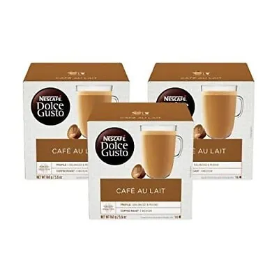 Nescafe Dolce Gusto Coffee Pods Cafe Au Lait16 Count (Pack Of 3) • $30.99