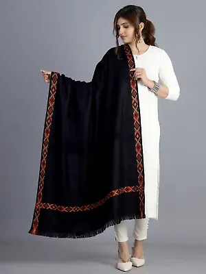 Unisex Solid Black Shawl Meditation Shawl/Blanket Wool Shawl/Wrap/Scarf/Stole • $43.99