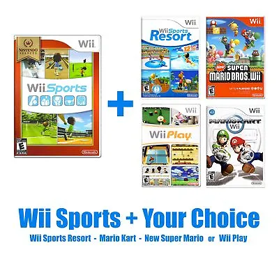 Wii Sports (2006) + Choose Sports Resort Mario Kart & More! Pristine & Authentic • $13.99