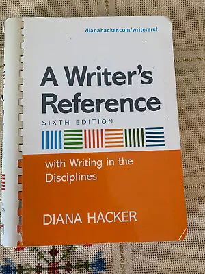 A Writer's Reference With Writing In The Disciplines By Diana Hacker 2007 • $7