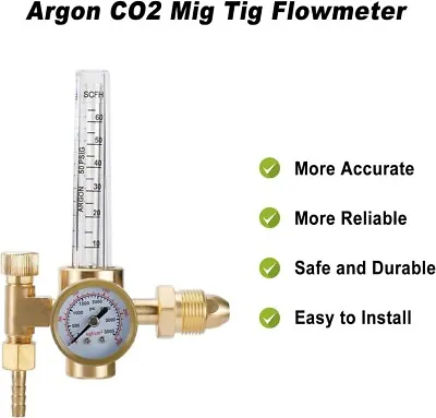 Argon/CO2 FlowMeter Regulator For TIG/MIG Welding Gas Flow Meter 0-60 SCFH Tool • $24.14
