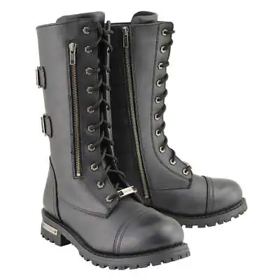 Milwaukee Leather MBM9069 Mens Tall 'Tactical Style' Black Lace-Up Leather Boots • $147.99