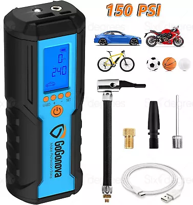 150 PSI Air Compressor Tire Inflator Fits Car Moto Bike Tires Air Pump Portable • $27.87