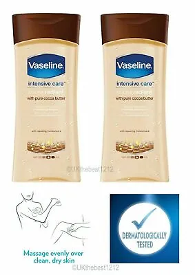 2 X Vaseline Intensive Care Cocoa Radiant Body Gel Oil 200ml • £15.99