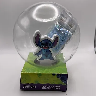 NEW Disney Stitch Make Your Own Snow Globe Arts Craft Kit Glitter Stickers ❄️🌨️ • $18