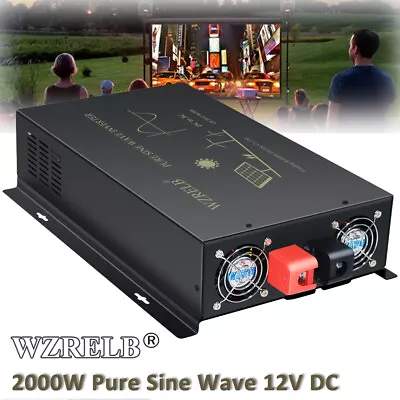 2000W Pure Sine Wave Inverter 12/24/36/48V To 240V Off Grid Solar Home Car Truck • £205