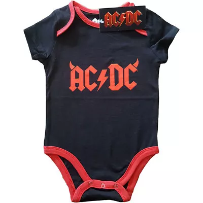 AC/DC Babygrow Baby Grow Rock Band Horns Logo Black Classic Metal Official New • £13.94