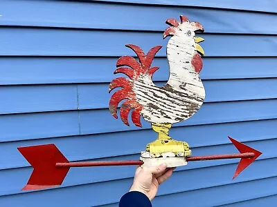 Vintage Folk Art Rooster Weathervane Arrow Farm Chicken Original • $49.99