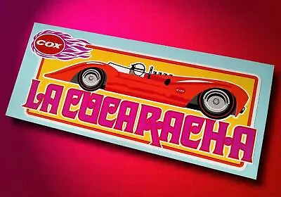 COX LA CUCARACHA Slot Car • Vintage Style Sticker • Decal • $4.50