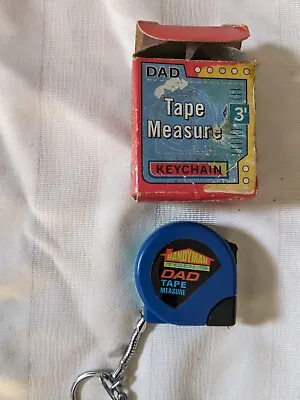 NEW Vintage School Design 3' Dad Tape Measure Keychain NOS In Box • $11.99