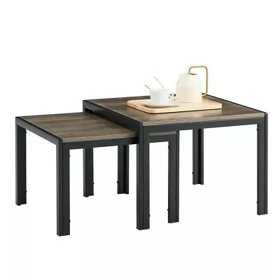 Stackable Coffee Table Set Of 2 Pcs With Wood Finish For Living Room • $98.10