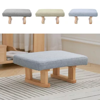 Small Bench Pouffe Footstool Stool Shoes Changing Chair Padded Seat Wooden Legs • £17.95