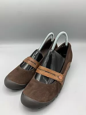 MERRELL Plaza Bandeau Mary Jane Comfort Flat Wo's 8.5 Chocolate Brown Suede • $30