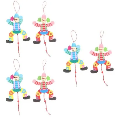  6 Pcs Pull Line Clown Toy Pretend Play Doll Hand Puppets For Kids Wire • £16.99