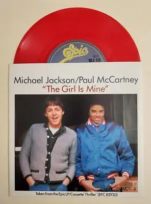 Michael Jackson Paul McCartney UK 45 THE GIRL IS MINE W/PC RED VINYL! • $22.90