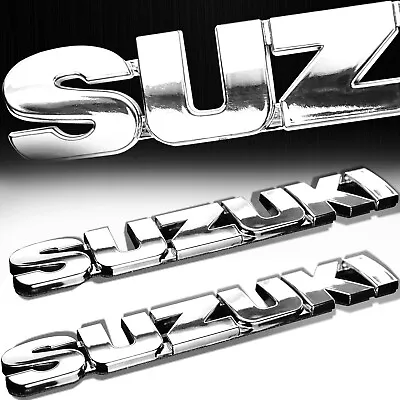 6  Chrome 4mm Thick 3D Emblem Decal Fairing/Fender/Fuel Tank Sticker Suzuki Logo • $14.99