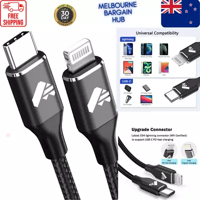 $15.80 • Buy USB C To Lightning Cable, [2M Mfi Certified] Nylon Braided Iphone Charger Cable