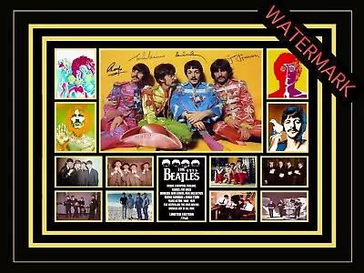 THE BEATLES LIMITED EDITION SIGNED & FRAMED MEMORABILIA McCARTNEY LENNON RINGO • $118.99