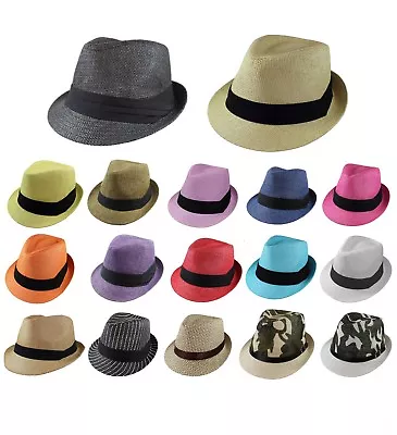 Gelante Unisex Summer Fedora Panama Straw Hats With Band (Ship In A BOX) • $9.95