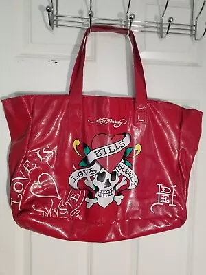 Ed Hardy Y2K Large Red Tote Bag Love Kills Slowly • $45